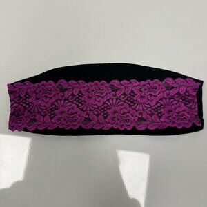 Black Bandeau w/Purple Lace